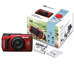 OM System TG-7 rot Special Edition Kit - Robuste Kompaktkamera - Kompaktkamera mit neuesten Innovationen für epische Fotos, inklusive 2. Olympus Akku und Mikrofasertuch von Peter Hadley für optimale Pflege.