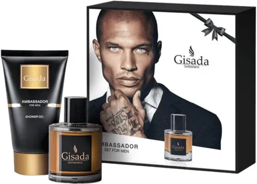 Gisada Herrendüfte Ambassador For Men Geschenkset - Eau de Parfum Spray 50 ml + Duschgel 100 ml, eleganter orientalischer Duft für selbstbewusste Männer und das perfekte Geschenk