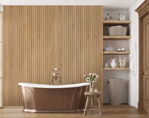 Kronoflooring Wandverkleidung Rock the Wall Lightwood 265 cm x 123 cm - Dekor-Paneele, wasserfest und kratzfest, ideal für Badezimmer und einfache Installation für ein angenehmes Ambiente.