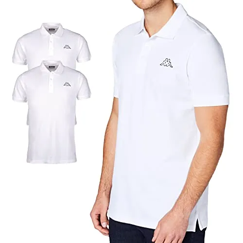 Kappa Herren Polo Shirt VENIST 2er Pack | Kurzarm Poloshirts für Sport und Freizeit - Hochwertige Poloshirts aus weicher Pique Baumwolle im 2er Pack, ideal für Sport, Freizeit und Büro. Bequemer Regular Fit für Männer in verschiedenen Größen.