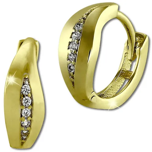GoldDream Creolen Ohrringe mit Zirkonia – Eleganz in Gold und Weiß - Stilvolle Creolen aus 333 Gelbgold mit funkelnden Zirkonia für Damen. Perfekt für jeden Anlass und Made in Germany. Ein Highlight für Ihr Schmuck-Set!