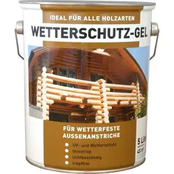 Wilckens Wetterschutz-Gel 5 l für Teakholz - Lacke für alle Holzarten im Außenbereich, witterungs- und UV-beständig, lösemittelfrei und einfach zu verarbeiten. Ergiebigkeit: ca. 45 m² pro Anstrich.