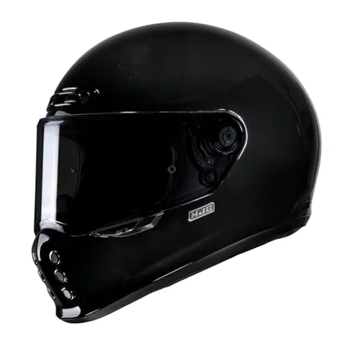 HJC V10 Solid Helm, schwarz, Größe XL für Männer - Motorradhelm mit Advanced Fiberglass Composite Shell für leichten Komfort und Sicherheit. Notfallwangenpolster für schnelle Helmabnahme im Ernstfall.