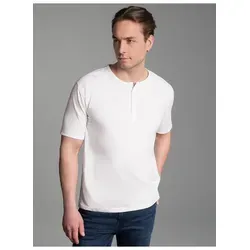 TRIGEMA T-Shirt mit Knopfleiste DELUXE Baumwolle, Herren, Gr. XXL, weiß - Herren-Shirts aus 100% Baumwolle in klassischem Schnitt. Ideal für Freizeit, Unterwäsche oder Nachtwäsche. Pflegeleichte DELUXE Qualität für höchsten Tragekomfort.