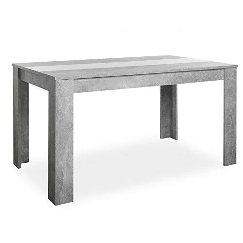 DEINE TANTE EMMA 002740 Niklas Esstisch - Moderner Küchentisch in Beton grau/weiß oder schwarz mit praktischer Wendeplatte. Ideal für Esszimmer und Speisezimmer, Maße: ca. 138 x 74 x 80 cm.