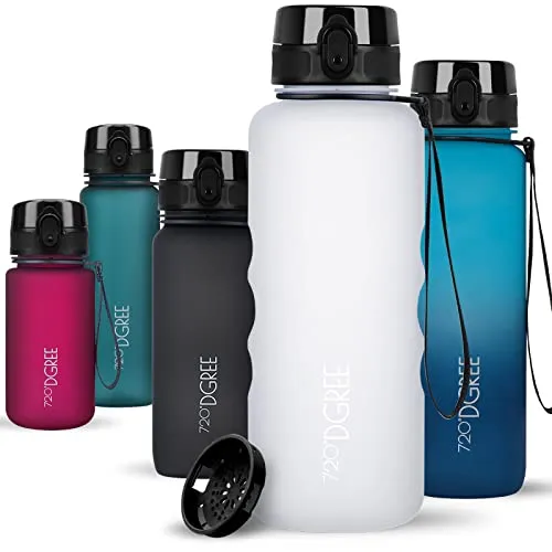 720°DGREE Trinkflasche 1,5 Liter “uberBottle“ softTouch +Sieb - BPA-Frei - XL Wasserflasche für Gym, Fitnessstudio, Workout, Fitness, Sport, Outdoor - Große Sportflasche aus Tritan - Leicht, Stoßfest