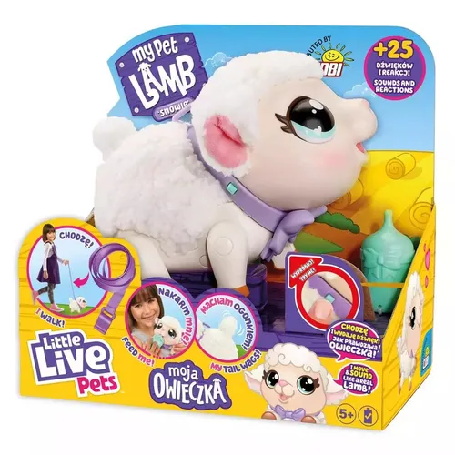 Little Live Pets My Pet Lamb Snowie - Kuscheltiere - Interaktives Lamm mit über 25 Geräuschen und Reaktionen, perfekt für Kinder ab 5 Jahren. Bewegt sich und klingt wie ein echtes Lamm, inklusive Leine und Flasche!
