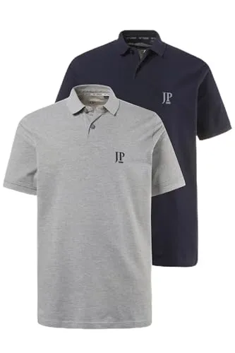 JP 1880 Herren Poloshirts 2er-Pack, Übergrößen L-8XL - Poloshirts für Herren im Spar-Pack - 2 Shirts in atmungsaktiver Piqué-Qualität mit bequemer Passform und Seitenschlitzen für optimalen Tragekomfort.