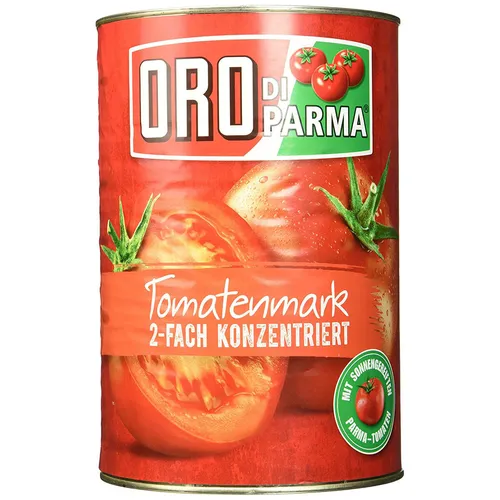 ORO DI PARMA Tomatenmark 4500ml - Hochwertiges, zweifach konzentriertes Tomatenmark in praktischer Dose. Ideal für vielseitige Gerichte und zum Verfeinern von Saucen. Für den perfekten Geschmack in Ihrer Küche.