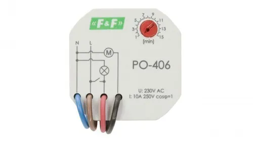 Zeitrelais 1Z 10A 1-15min 230V AC - Verzögerte Schaltung - Verzögerungsrelais mit einstellbarer Zeit von 1 bis 15 Minuten, ideal für automatisierte Steuerungen und zuverlässige Anwendungen in der Elektrotechnik.