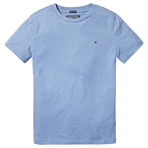 Tommy Hilfiger Jungen T-Shirt Kurzarm Rundhalsausschnitt, Blau (Dark Allure Heather), 5 Jahre