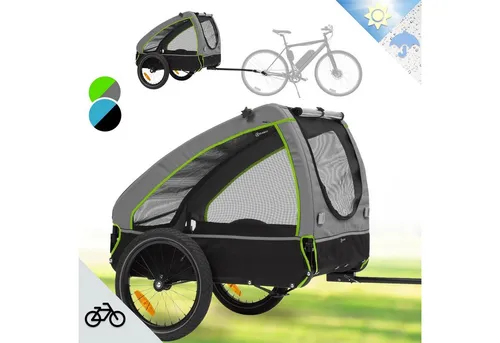 KLARFIT Fahrradkinderanhänger Husky - Ideal für Hunde - Fahrradanhänger für Hunde, stabil und sicher, mit einem Gewicht von nur 14.8 kg. Perfekt für Ausflüge mit Ihrem Vierbeiner in der Natur.
