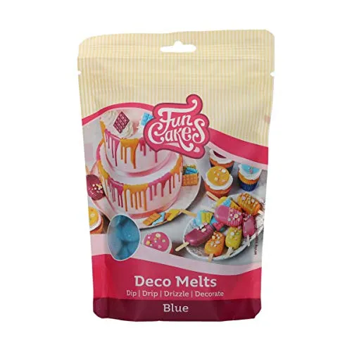FunCakes Deco Melts Blau - Tauchen, drippen, dippen und dekorieren! In der Mikrowelle schmelzen und in jede Form gießen, 250 g