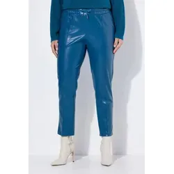 Ulla Popken Schlupfhose 7/8-Hose Lederoptik Biesen Elastikbund blau 54 - Modische 7/8-Hose in Lederoptik mit bequemen Elastikbund. Ideal für einen stylishen Look im Alltag. Pflegeleicht und bequem. Perfekt für jede Gelegenheit!