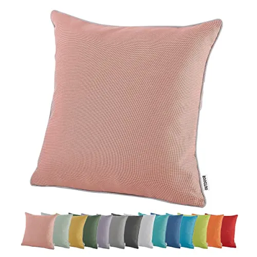 heimtexland ® Outdoor Lounge Dekokissen Lotus Effekt wetterfest schmutz- und wasserabweisend Garten Kissen 45x45 Outdoorkissen Typ551 Altrosa
