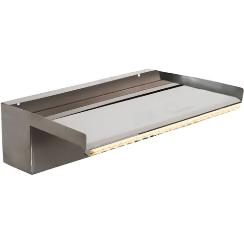 Heissner Überlaufkante mit LED Licht, Edelstahl 30cm W483-00 - Teichfilterzubehör mit integrierter LED-Leiste, ideal für stimmungsvolle Wasserspiele im Gartenteich oder Pool. Aus robustem Edelstahl für Langlebigkeit.