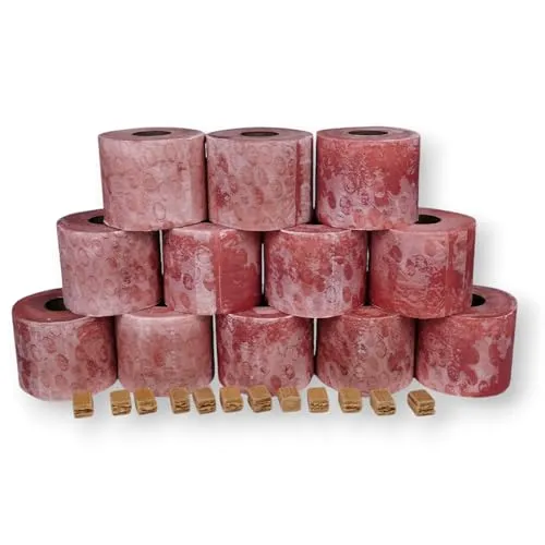 Wachsrollen 12 Stück/Lichtrollen aus 100% Recyclingswachs incl. Anzündwürfel von den Garden Tool Brothers