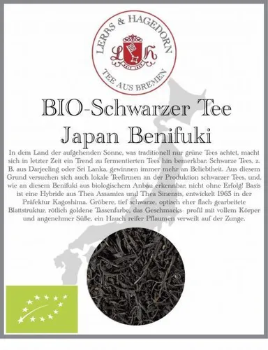 Schwarzer Tee Bio Japan Benifuki 1  kg