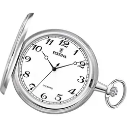 Festina Analog Quarz Taschenuhr F2022/1 - Elegante Taschenuhr für Herren mit silbernem Edelstahlgehäuse, 49 mm Durchmesser und präzisem Quarzwerk - ideal für stilbewusste Männer.