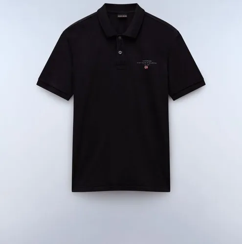 NAPAPIJRI Herren Elbas Ss 4 Polohemd - Hochwertiges Poloshirt in Schwarz, XXL - Poloshirts für Herren mit Glattstrickkragen, hohe Qualität und stilvolles Design für einen eleganten Look.