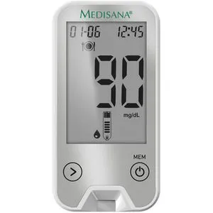Medisana Blutzuckermessgerät MediTouch 2 connect - Blutzuckermessgerät mit dualer Maßeinheit in mmol/L und mg/dL. Bluetooth-fähig zur einfachen Auswertung über die VitaDock+ App und bietet eine akustische Testerinnerung.