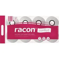 Toilettenpapier racon® 2-lagig RACON - 64 Rollen - Hochwertiges Recycling-Tissue, angenehm weich und wirtschaftlich in der Anwendung. Ideal für den täglichen Gebrauch, mit 250 Blatt pro Rolle.