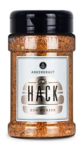 Ankerkraut Für Hack, Gewürz-Salz, 230g im Streuer, Hackfleisch Rind Schwein gemischt, Allrounder, Zubereitung für Fleisch, Rezept ohne Geschmacksverstärker ohne Zucker