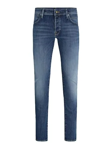 JACK & JONES Male Slim Fit Jeans JJIGLENN JJFOX 50SPS CB 036 NOOS - Slim Fit Jeans mit niedriger Taille, aus 60% Baumwolle und recyceltem Material, ideal für einen modernen Look und umweltbewusste Mode.