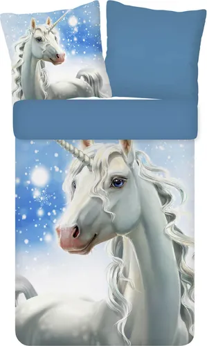 ESPiCO Bettwäsche Frost Trendy Bedding, Flanell, 2-teilig - Bettwäsche-Set für Mädchen mit traumhaftem Eiskristall-Design und kuscheliger Flanell-Oberfläche, perfekt für kalte Winternächte.