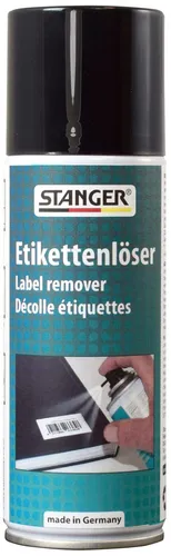 Stanger Etikettenlöser 55050024 – Effektiver Etikettenentferner Spray, 200ml - Praktisches Spray zur schnellen und gründlichen Entfernung von Etiketten auf Glas und Kunststoff. Hinterlässt keine Rückstände und ist ideal für den täglichen Einsatz. Made in Germany.