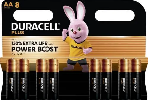 Duracell Plus Power Boost Mignon (AA)-Batterie Alkali-Mangan 1.5V 8St.
