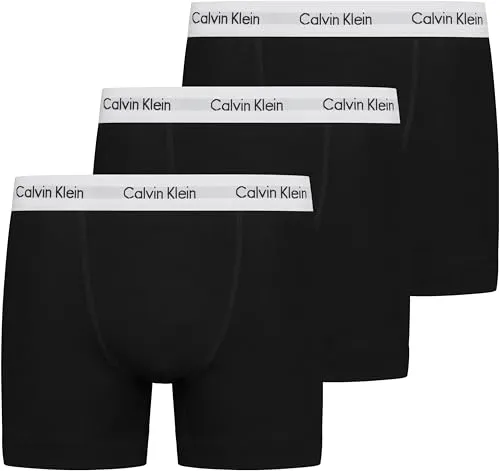 Calvin Klein Herren Boxershorts Low Rise TRUNK, 3er Pack U2664G - Retroshorts für Herren im praktischen 3er Pack, aus hochwertigem Baumwollstretch für optimalen Tragekomfort und mit dem ikonischen Calvin Klein Logo im Bund.
