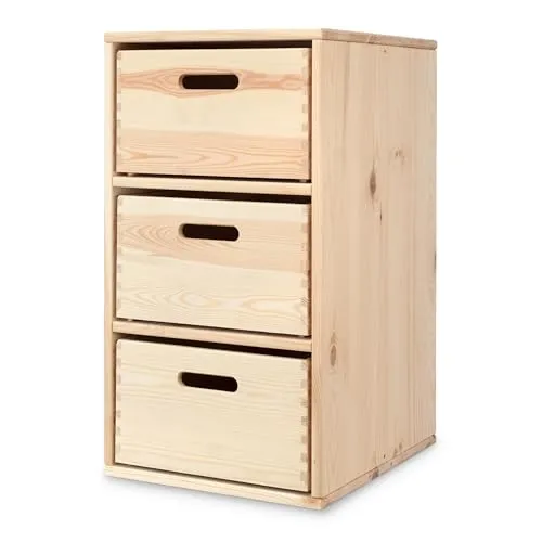 Ehrenkind® Regal für Kinderzimmer – Praktisches Aufbewahrungssystem mit 3 Fächern - Kinderzimmerregale & -ablagen: Langlebiges Kiefernholz-Regal fördert Ordnung und Selbstständigkeit – ideal für Spielzeug und Bücher.