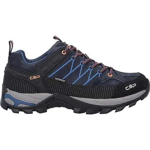 CMP Rigel Low Trekking Shoes WP - Herren Wanderschuhe in Blau-Orange - Wasserdichte Wanderschuhe für Herren mit verstärkten Stellen für optimale Robustheit und Komfort. Ideal für Trekking und Freizeitabenteuer.