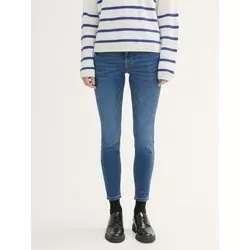 TOM TAILOR Denim 5-Pocket-Jeans mit doppeltem Knopf-Verschluss - Figurbetonte Damenjeans aus strapazierfähiger Baumwollmischung, ideal für bequeme Freizeitlooks und vielseitige Stylingmöglichkeiten.