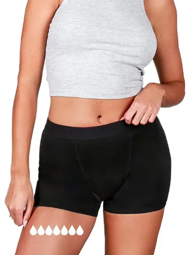 Taynie Periodenslip Shorts ultra - Auslaufsichere Periodenunterwäsche für starke Blutungen - Periodenunterwäsche aus Bio-Baumwolle, ersetzt 8 Tampons oder 4 Binden, ultra starke Saugkraft und bis 60°C waschbar für höchsten Komfort.