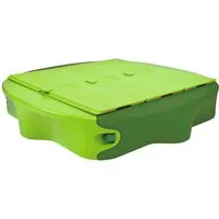 BIG-Sandy Sandkasten mit Hard-Cover - Sandboxen für Kinder ab 1 Jahr, mit bespielbarer Abdeckung und bequemer Sitzfläche, aus UV-stabilem und wetterfestem Kunststoff, 138 x 138 cm, ideal für unbeschwerten Spielspaß im Freien.