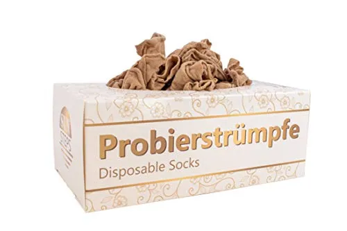 Sun Steps Probierstrümpfe PROBIERSOCKEN - Damen-Socken, hygienische Einwegstrümpfe in praktischer Box für saubere Schuhproben – ideal für Geschäfte und besondere Anlässe.