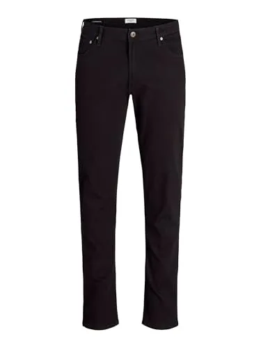 JACK & JONES Herren Jjitim Jjoriginal Am 816 Plus Noos Slim Jeans - Slim-Fit Jeans in schwarzem Denim, perfekt für einen modernen Look und vielseitig kombinierbar.