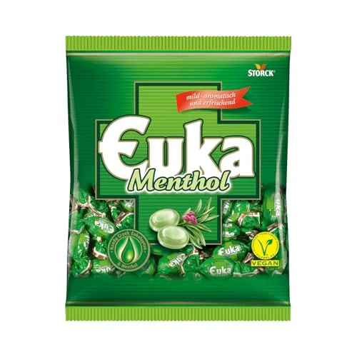 Euka Menthol – 1 x 425g Eukalyptus-Menthol Bonbons - Süßes & Knabbereien: Erfrischende Bonbons mit Reedy Creek Eukalyptus, reich an ätherischem Öl für ein einzigartiges Geschmackserlebnis. Ideal zum Teilen und für unterwegs!