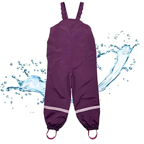 BMS Regenhose - Latzhose - 100% wasserdicht - Beere - 104 - Regenhosen für Jungen, atmungsaktiv und robust mit besonders hohem Latz für optimalen Schutz beim Spielen im Freien.