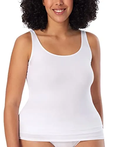 Schiesser Damen 2 Pack Trägertop Unterhemd - Bio Baumwolle, Weiß - Unterhemden für Damen aus der beliebten "95/5" Serie, im praktischen Doppelpack und aus seidigweicher, elastischer Single-Jersey-Qualität.