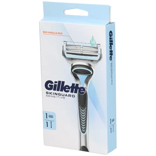 Gillette SkinGuard Sensitive Rasierapparat mit Aloe Vera - Rasierer für Herren, ideal für empfindliche Haut dank SkinGuard-Technologie, schützt vor Irritationen und sorgt für eine sanfte Rasur.