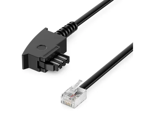 deleyCON deleyCON 6m Telefonkabel TAE-F auf RJ11 Stecker 6P4C Analoge LAN-Kabel