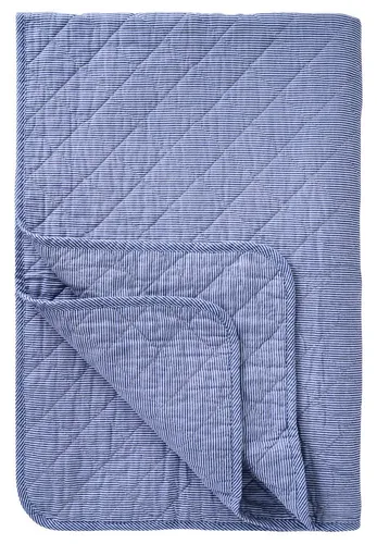 Ib Laursen Tagesdecke - Gestreifte Quilt Tagesdecke in Dunkelblau und Weiß - Bettdecken aus 100% Baumwolle, ideal für einen stilvollen Akzent in Ihrem Schlafzimmer.