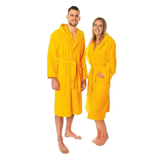 Lavea Bademantel Mexico - Premium Morgenmantel aus 100% Baumwolle - Bademantel aus der Mexico Serie, weich, saugstark und mit Kapuze für ein Spa-Feeling Zuhause. Praktische Taschen und ein bequemer Bindegürtel sorgen für zusätzlichen Komfort.