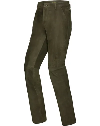Parforce Büffelleder Jagdhose Oliv 27 - Robuste Jagdhose aus 100% Leder mit besonders angenehmer Trageweise. Ideal für Drück- und Treibjagd sowie Freizeitaktivitäten im Revier.