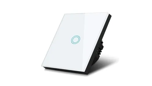 Maclean Energy MCE702W Single Touch Netzschalter Glas Weiß - Eleganter Smart Home Netzschalter aus gehärtetem Glas, ideal für modernes Wohnen, sorgt für einfachen Zugang zu Ihren Geräten.