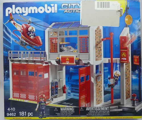 PLAYMOBIL City Action 9462 Große Feuerwache mit Soundeffekten - 181-teiliges Set für kleine Feuerwehrmänner ab 5 Jahren, robust und erweiterbar