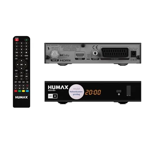 HUMAX Eco II HD+ Satellitenreceiver - HDTV, DVB-S, DVB-S2, inklusive HD+ Karte für 6 Monate, beeindruckende Bildqualität bis zu 1080p